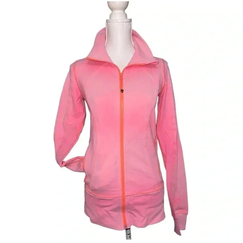 220 Lululemon Womens Pale Pink Nulu  Full Zip Track Jacket
